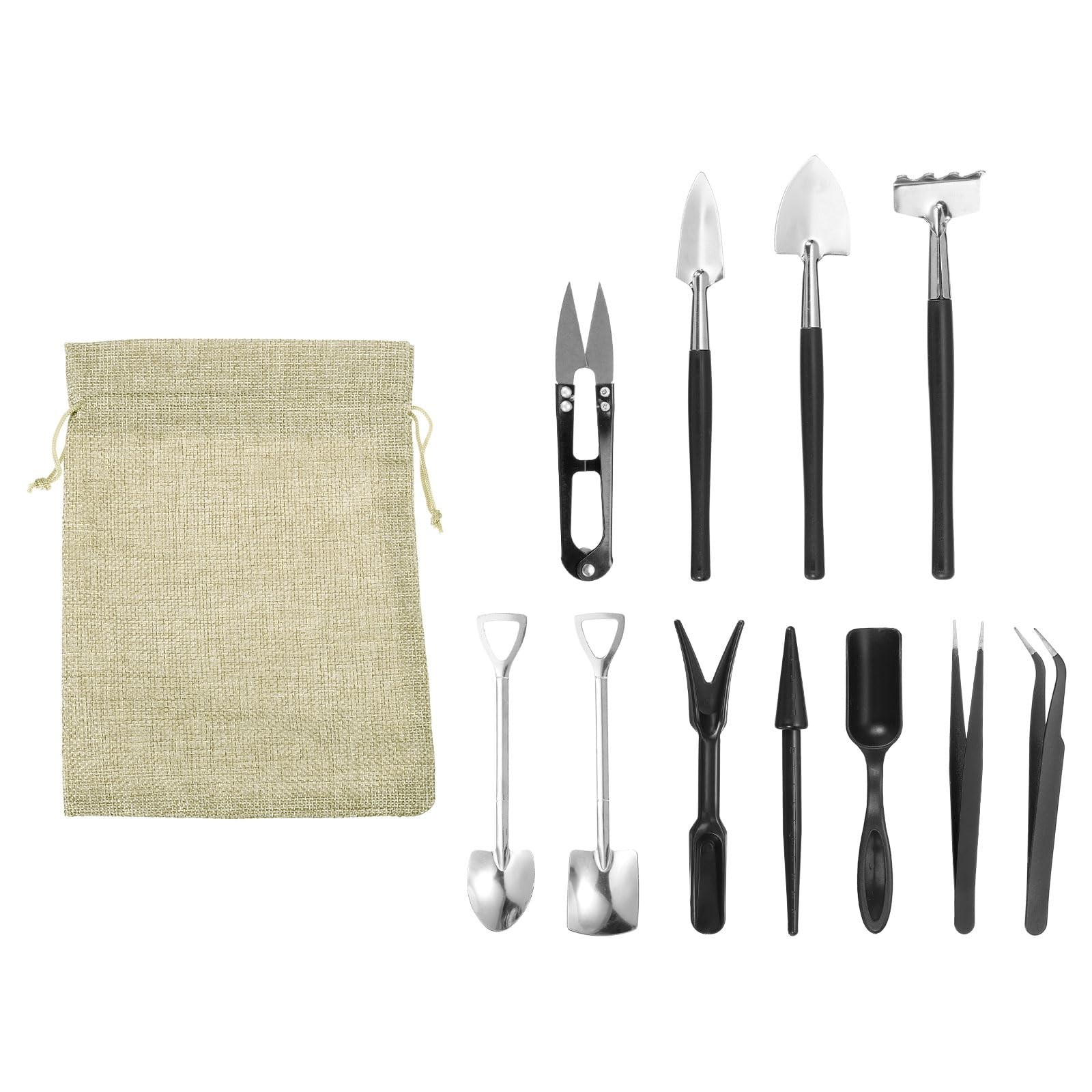 PATIKIL Succulent Tools Set, 12 Pcs Transplanting Set Mini Garden Black