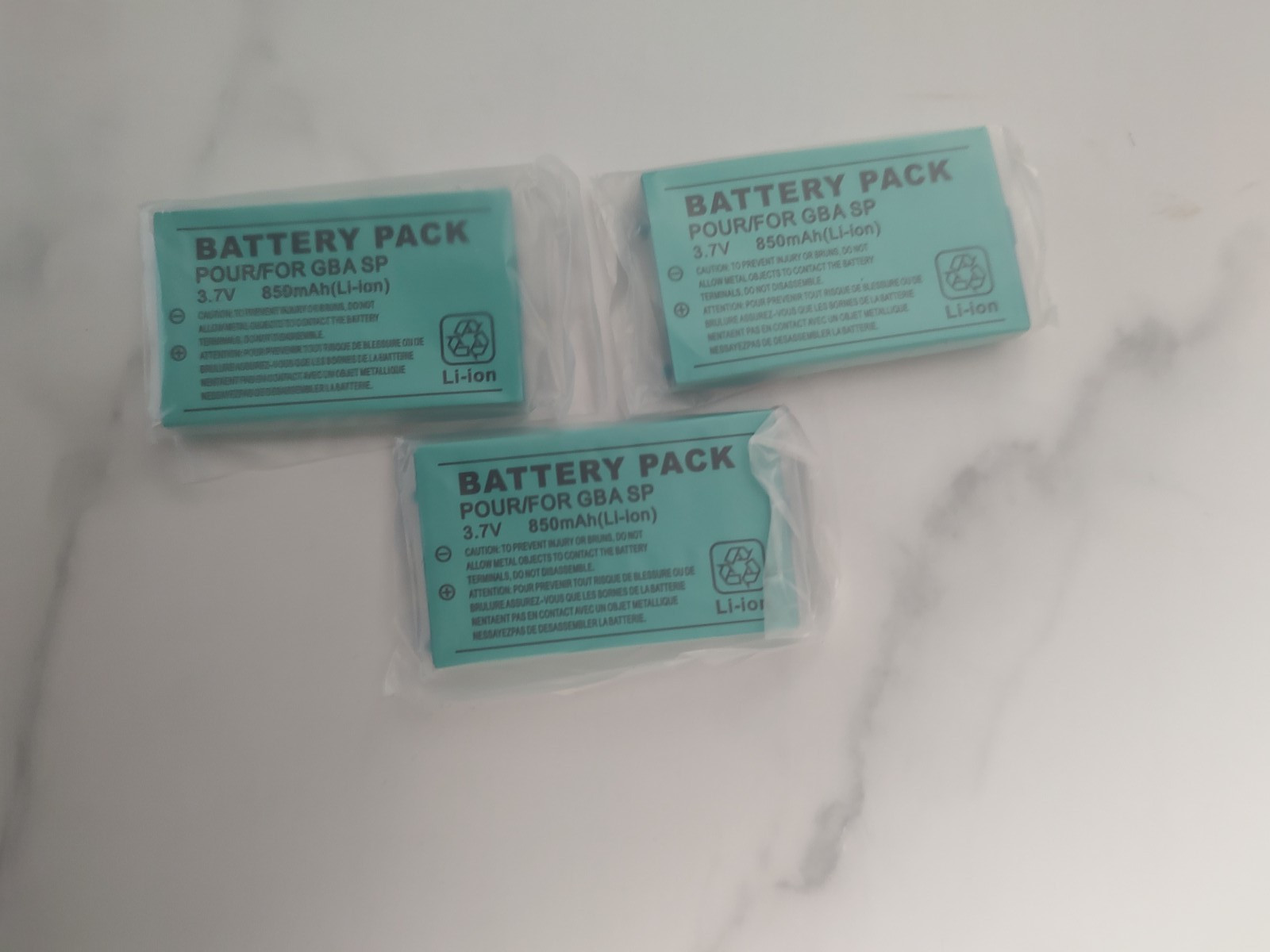 Lot of 3 New Rechargeable Batteries for Nintendo Game Boy SP  3.7 V - 850mAh