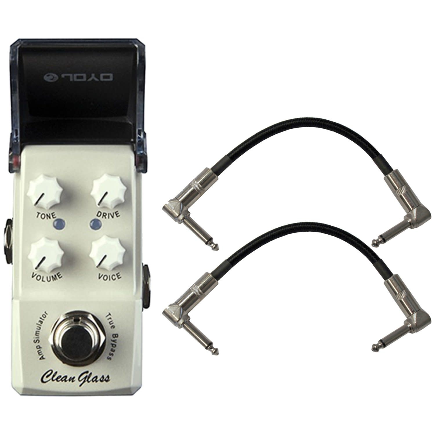Joyo JF-307 Clean Glass (SOUND) True Bypass Mini Pedal w/ 2 Patch Cables