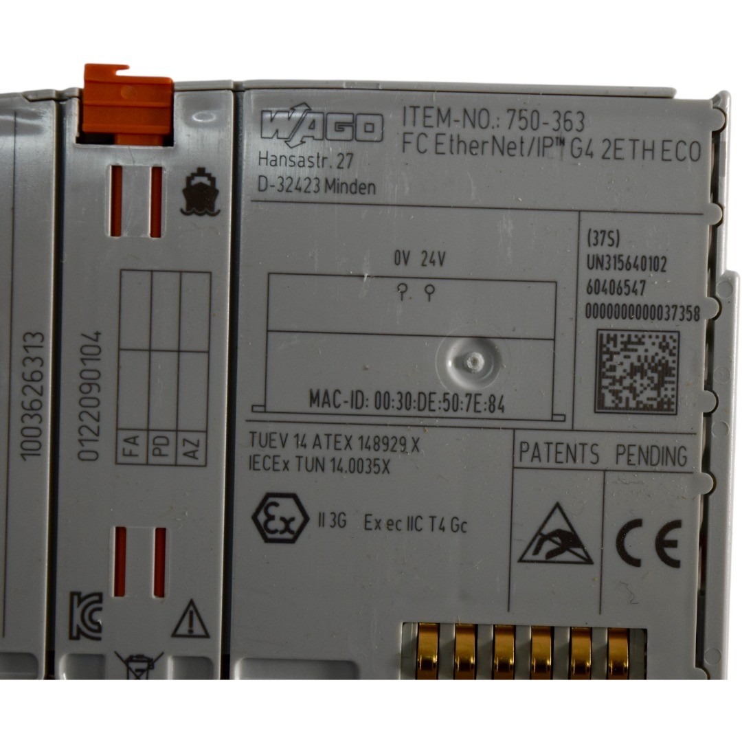 Wago 750-363 EtherNet IP Fieldbus Coupler Module PLC Controller