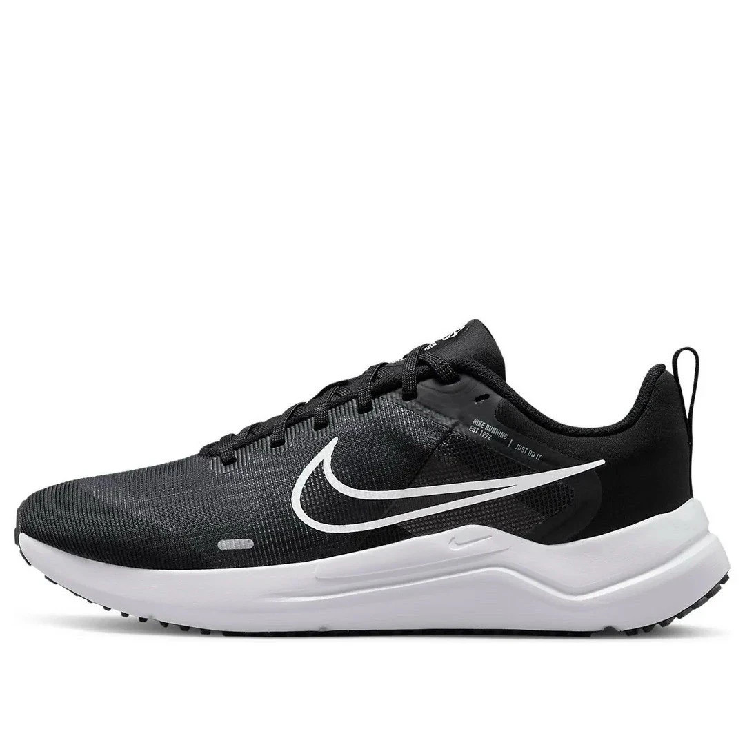 Nike Downshifter 12 Black White Lace Up Running Shoes DD9294-001 Womens Size