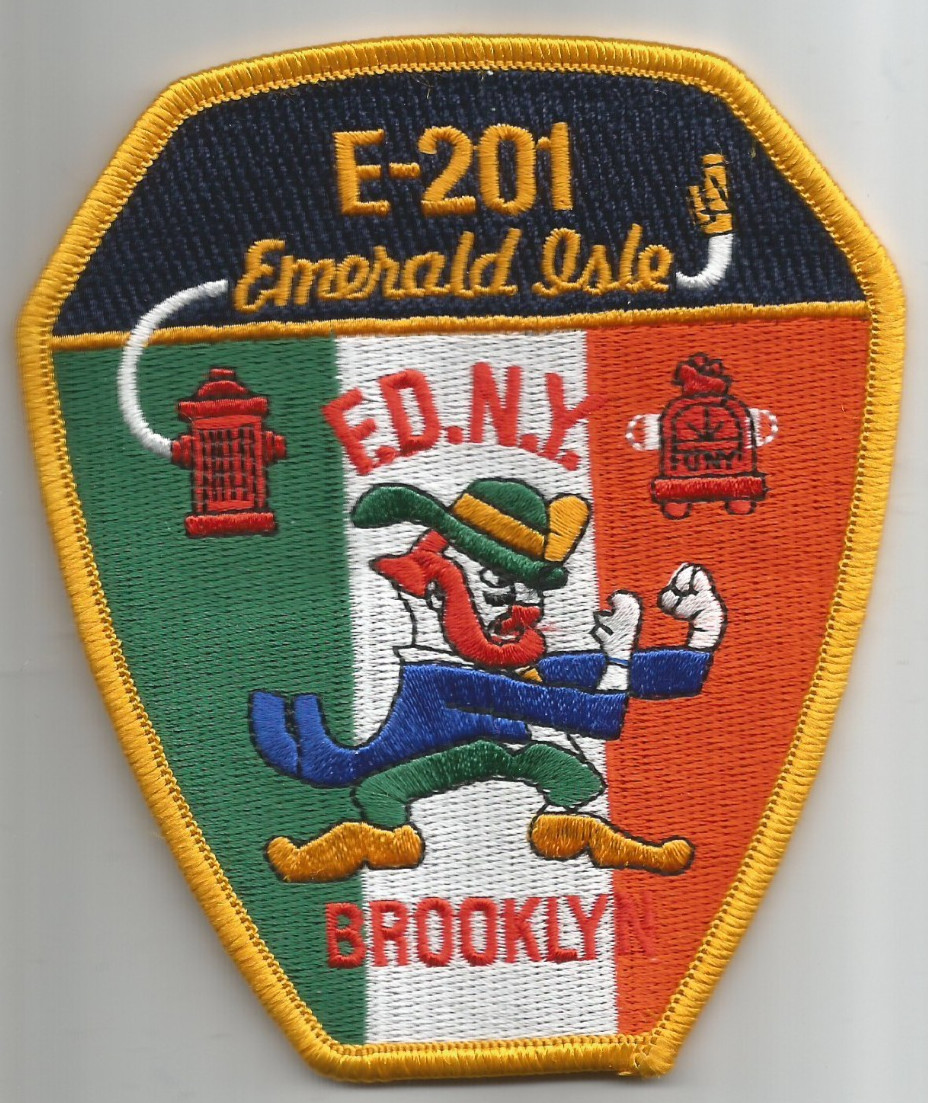 New York City - FDNY Engine-201 "Emerald Isle", NY (4" x 4.5" size) fire patch