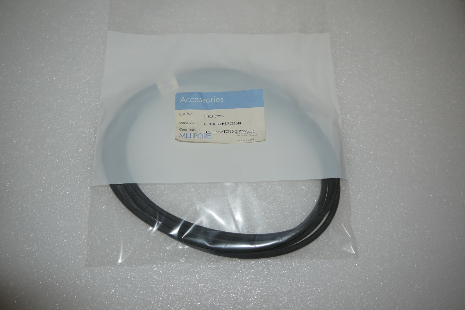 MILLIPORE O-RINGS EP LRCM648 CAT NO 3430512/WB LOT OF 5 NEW