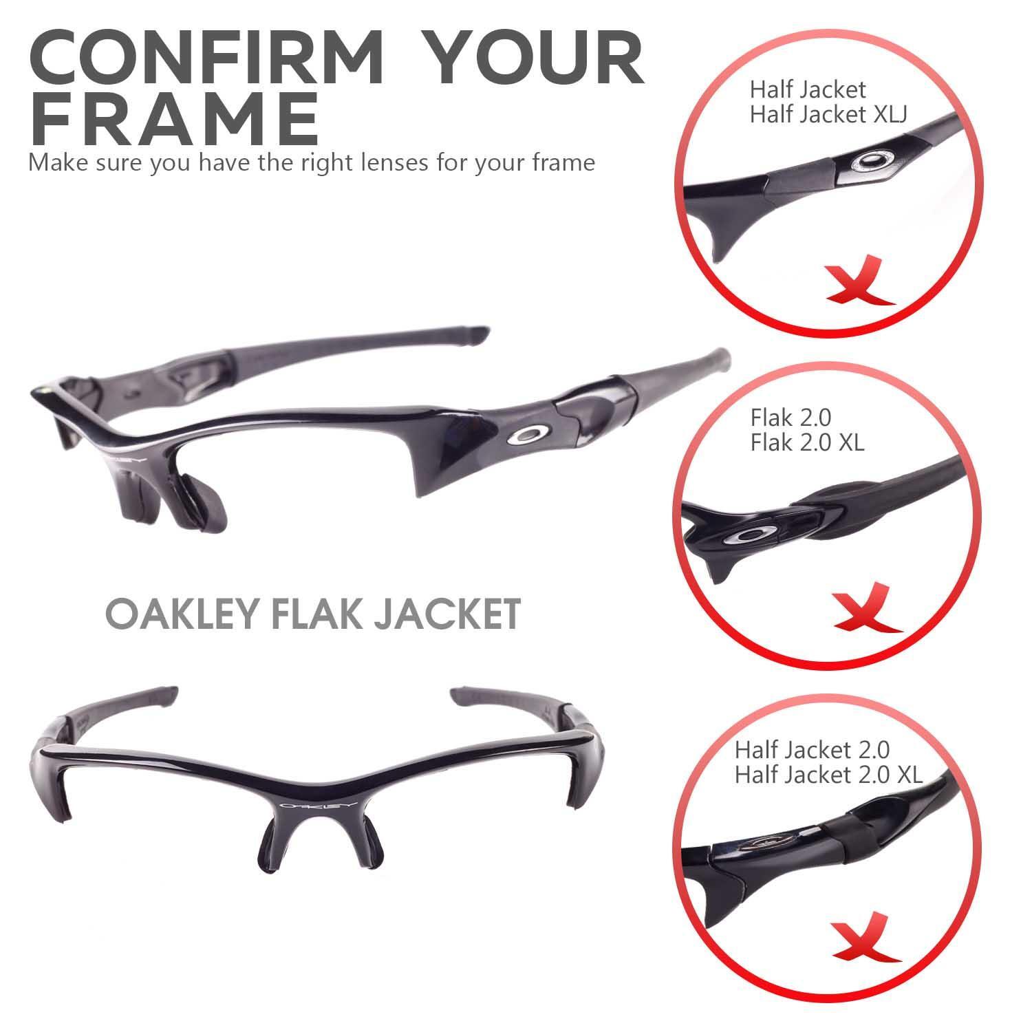 Walleva Black Polarized Replacement Lenses and Rubber Kit For Oakley Flak Jacket
