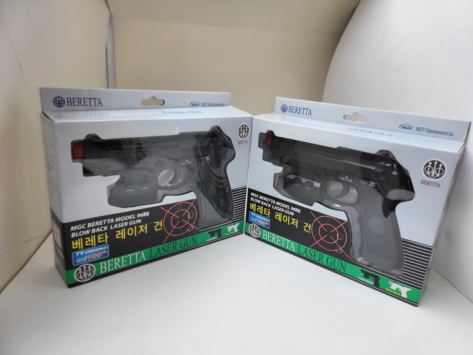 2 Beretta 92FS Light Gun W/Recoil Effect for Microsoft Xbox FOR CRT TUBE TYPE TV