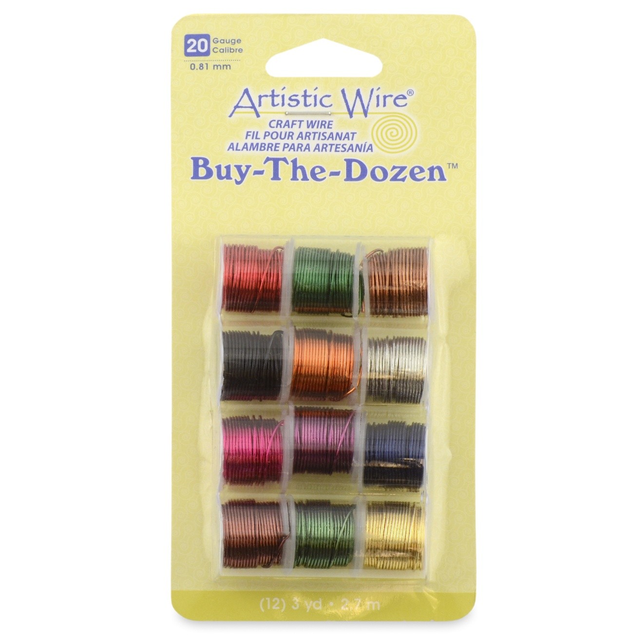 Beadalon BTD-20 Artistic Wire Buy-The-Dozen 3yd 12/Pkg-20 Gauge