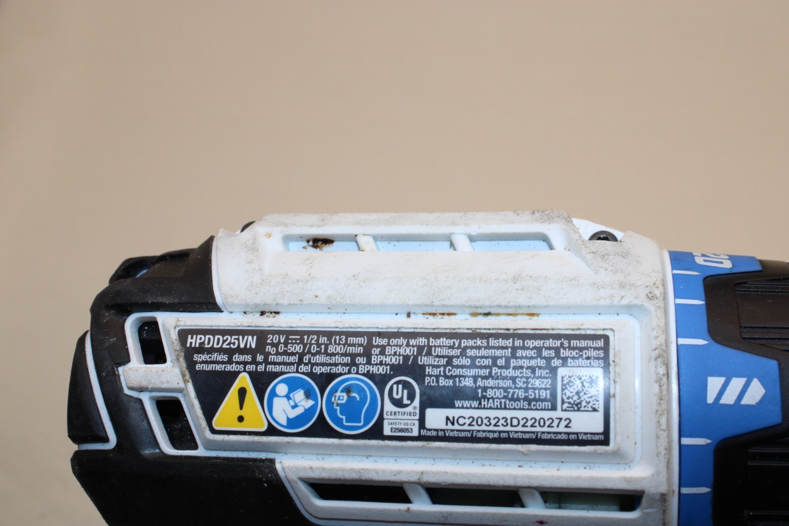Hart 20V Brushless 1/2" Drill (HPDD25VN) - USED - WORKING