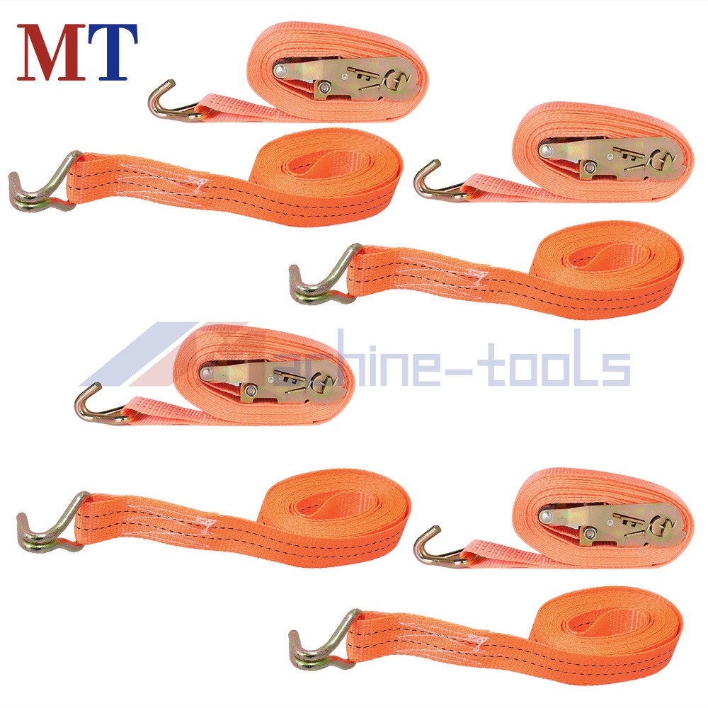 4 Pack Heavy Duty Tie Downs 4000 lbs Ratchet Straps With J Hook 1.5" × 20 Ft