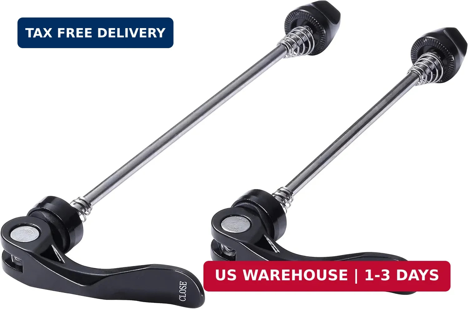 Wheel Hub Quick Release Skewer Set (Front & Rear) for Road Bike,1 Pair,Black