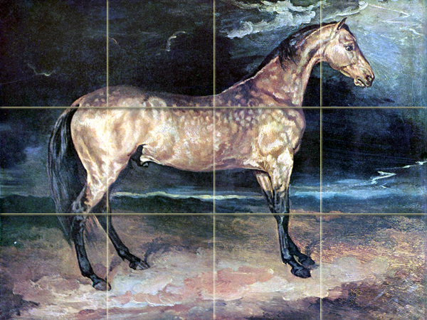 Art Horse in the Storm Ceramic Mural Backsplash Bath Tile #2141