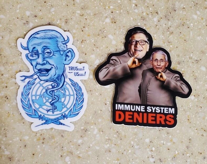Vaccine Salesman 💉 ARREST FAUCI VARIETY PACK LOT OF 3 stickers
