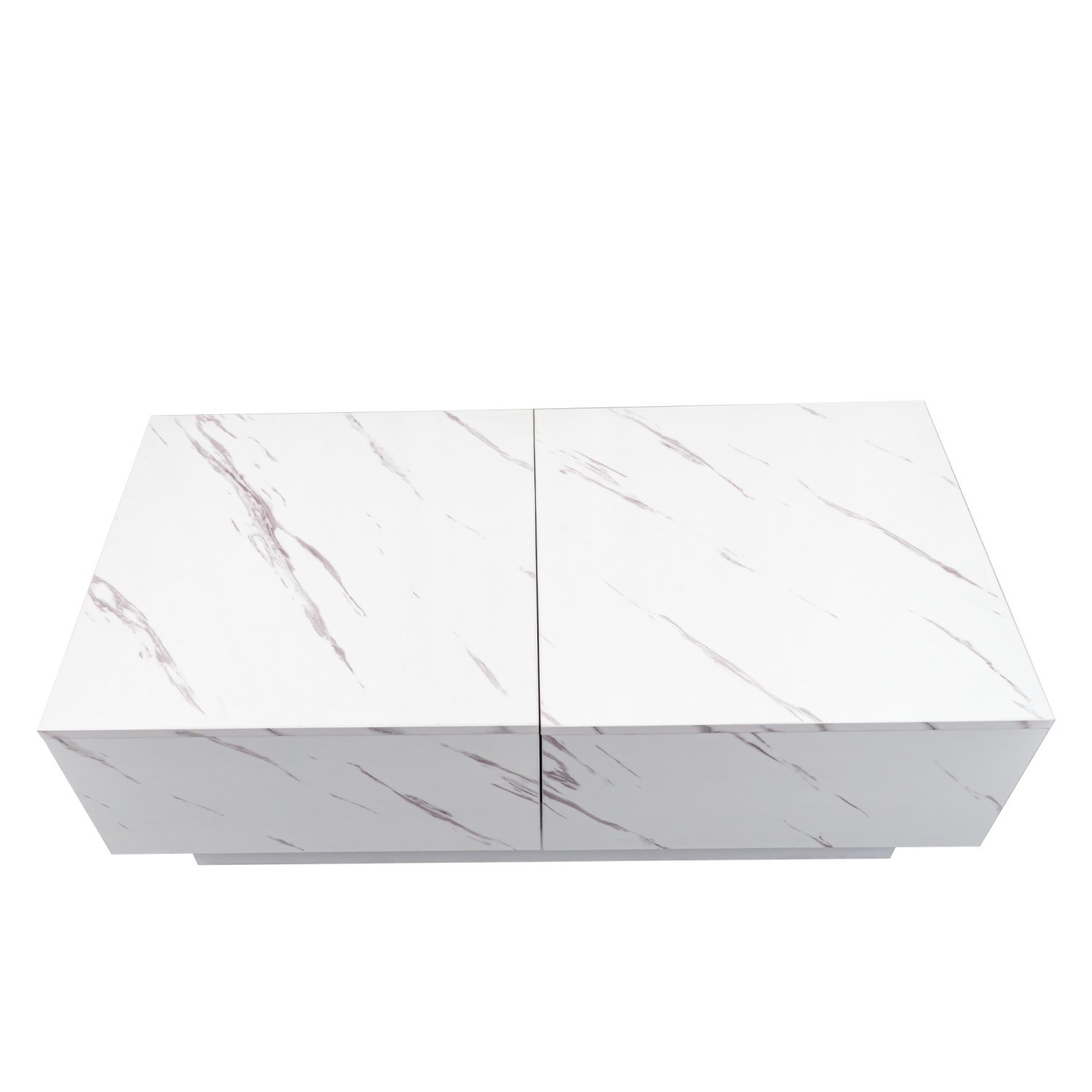 LED Coffee Table Center Cocktail Table w/ Sliding Tabletop & Hidden Storage