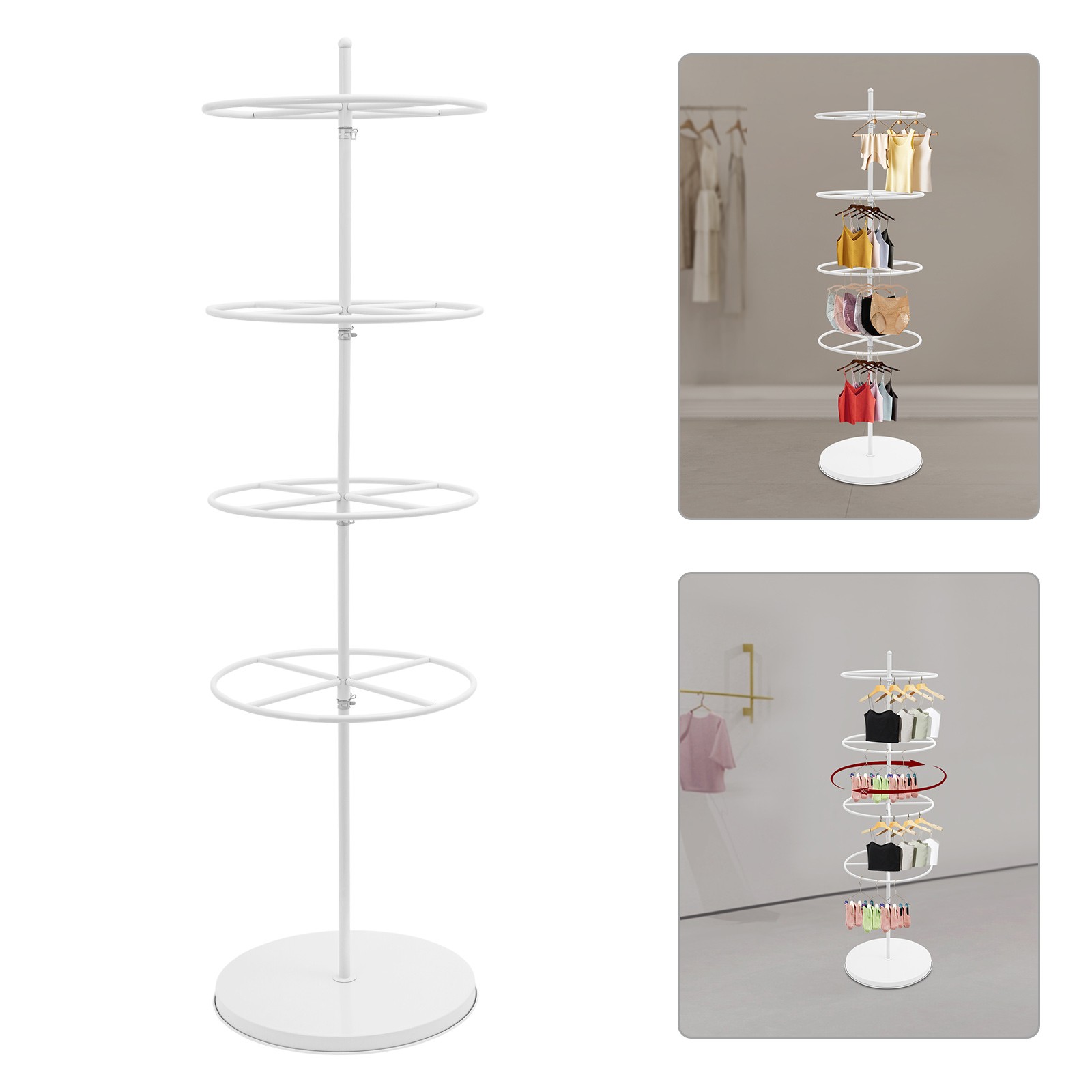 Rotatable Round Dispaly Rack Round Clothing Rack Metal Clothes Hanging Rack