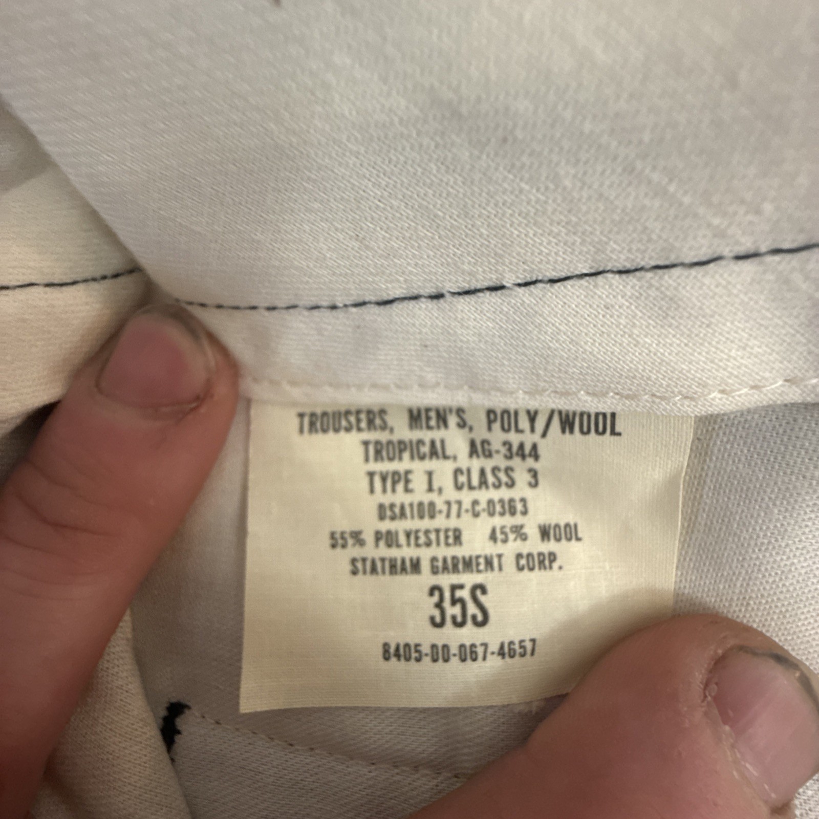 Military Slacks Size 35 S