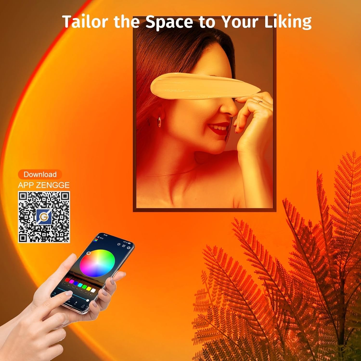 2025 Upgraded Sunset Lamp Projector with App Control - Endless Colors