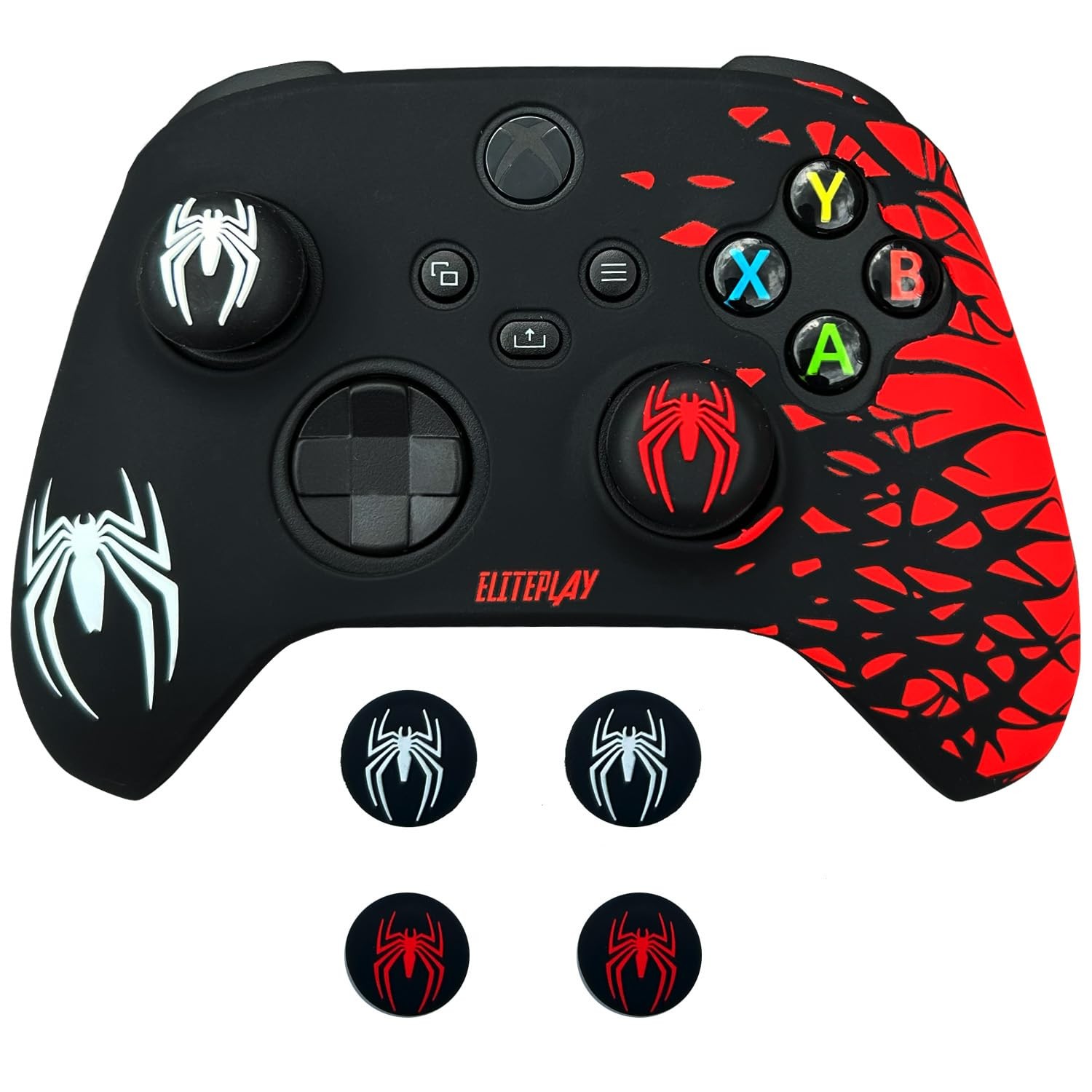 ElitePlay Spider Anti-Slip Silicone Xbox Controller, 4.5 x 6.5 inches,