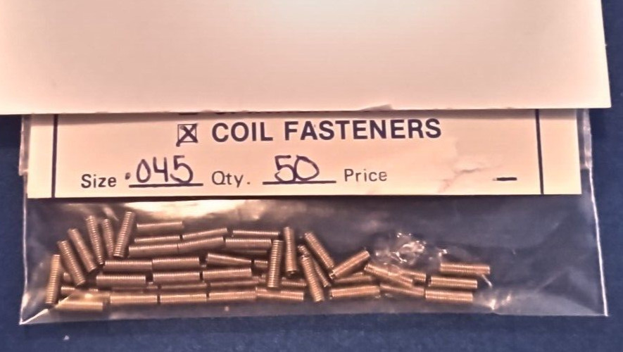 .045 Coil Spring Fasteners  50 count pack