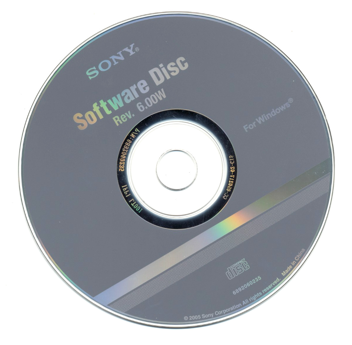 Sony Software Disc CD Rev. 6.00W disk for DRU-800A & DRU-800UL DVD drives 2005