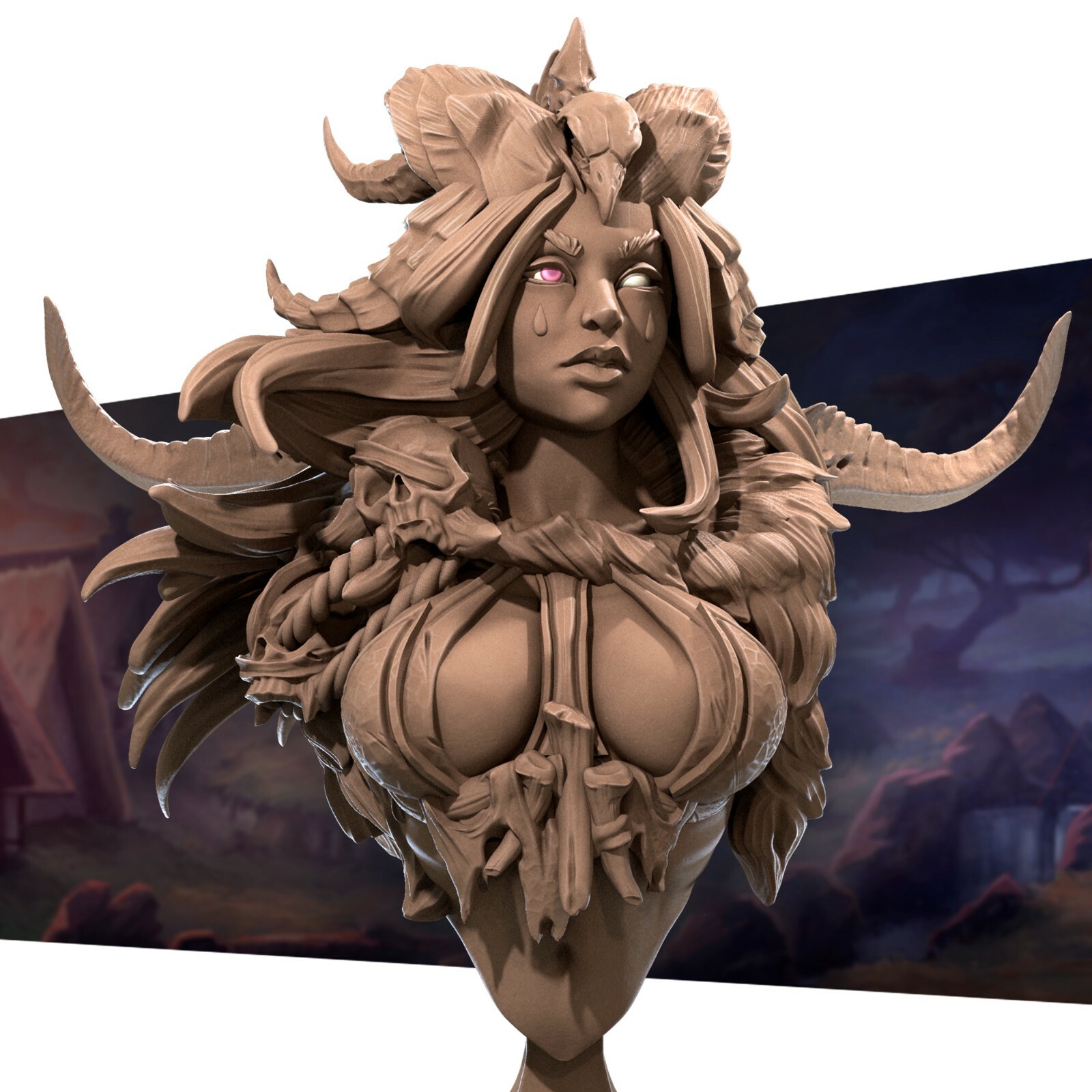 Circe Detailed Bust - Tribal Sorceress - Bite the Bullet - Fantasy Miniature