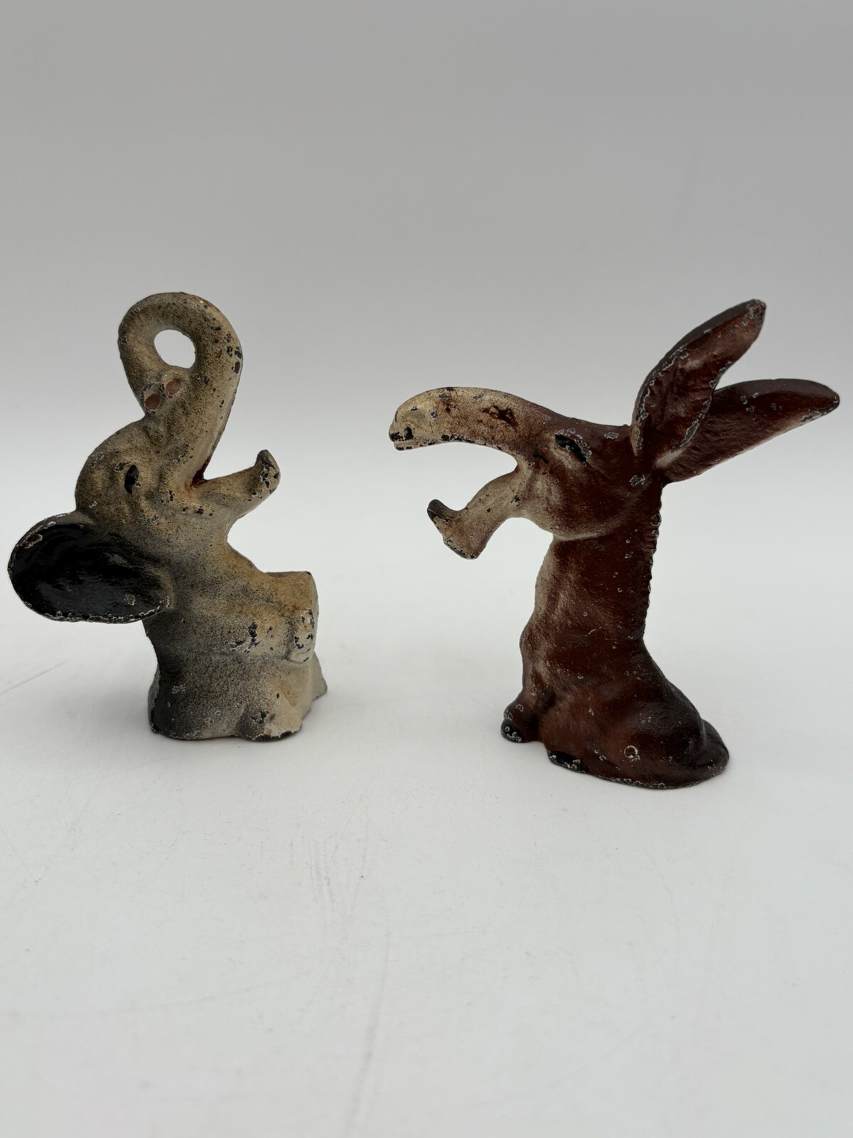 Vintage Cast Iron Bottle Openers Set Of 2 Donkey & Elephant