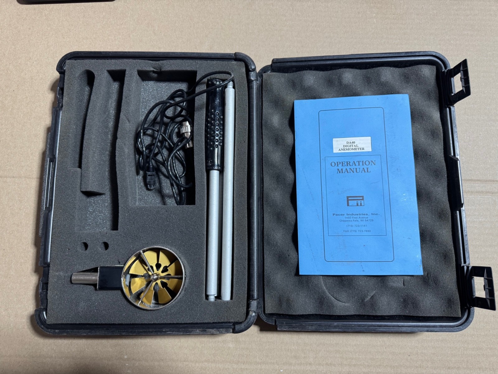 PACER DA40 DIGITAL ROTATING  VANE ANEMOMETER TRANSDUCER ONLY - NO METER