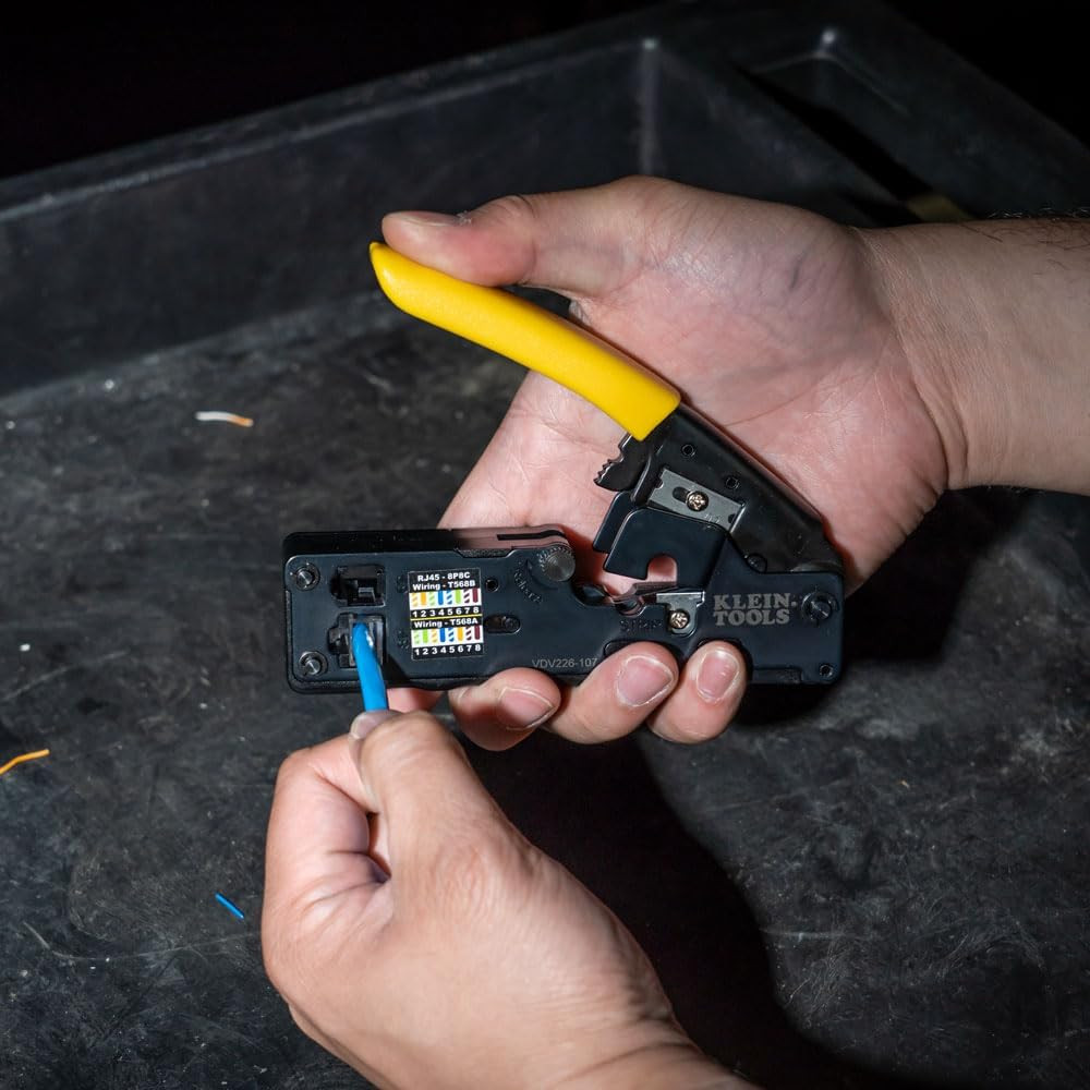 VDV226-107 Compact Ratcheting Modular Data Cable Crimper/Wire Stripper/Wire Cutt