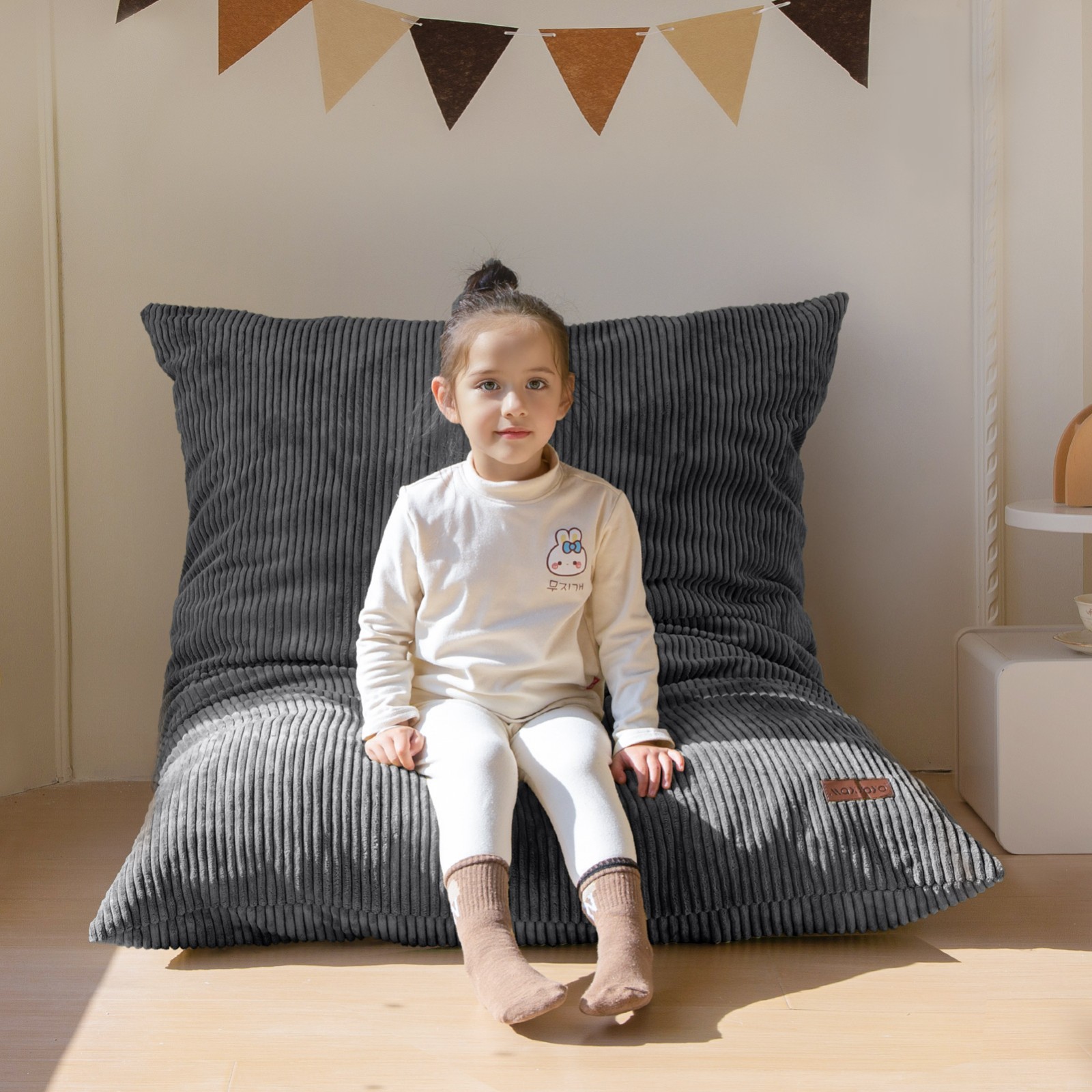 MAXYOYO 3-in-1 Kids Bean Bag Bed,Convertible Kids Bean Bag Chair Floor Lounger