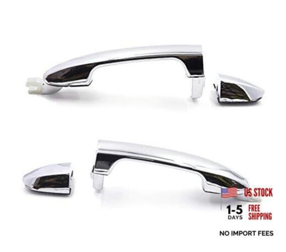 Set of 2 Rear Pair Exterior Chrome Door Handle Set Compatible with Kia Spectra