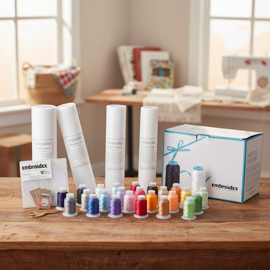 Begin Your Embroidery Journey: Starter Kit with Thread, Needles & Free Designs