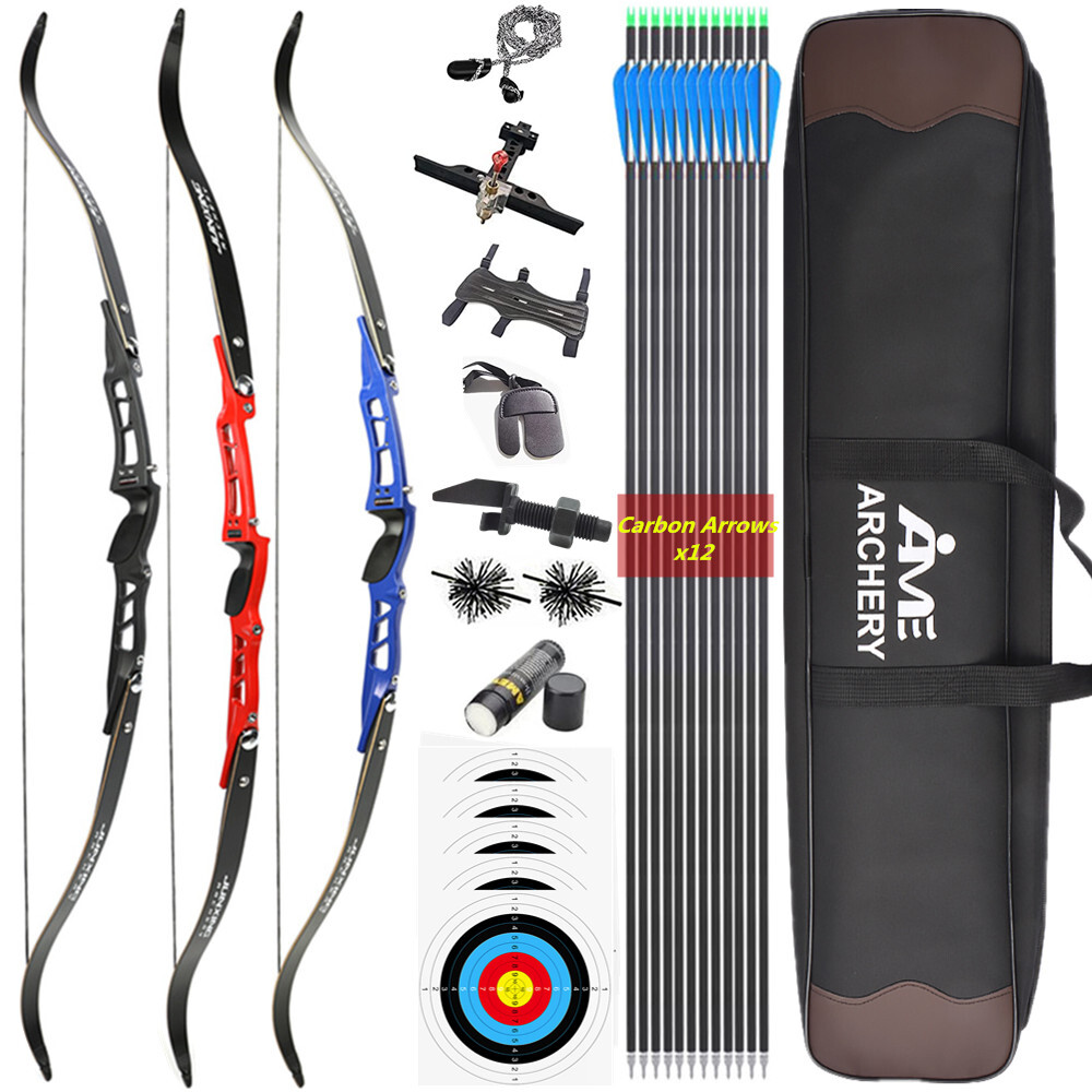ILF 66" Takedown Recurve Bow 23" Riser Archery 20-40lbs Bamboo Limb Bow Hunting