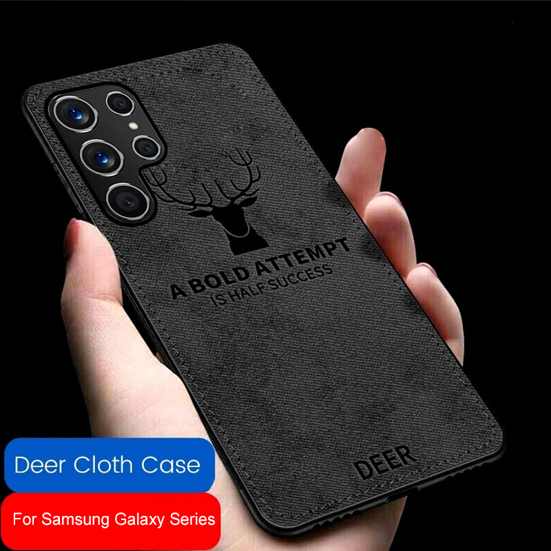For Samsung S25 S23 Ultra S24 FE S22 A16 A56 A55 Leather Deer Pattern Case Cover
