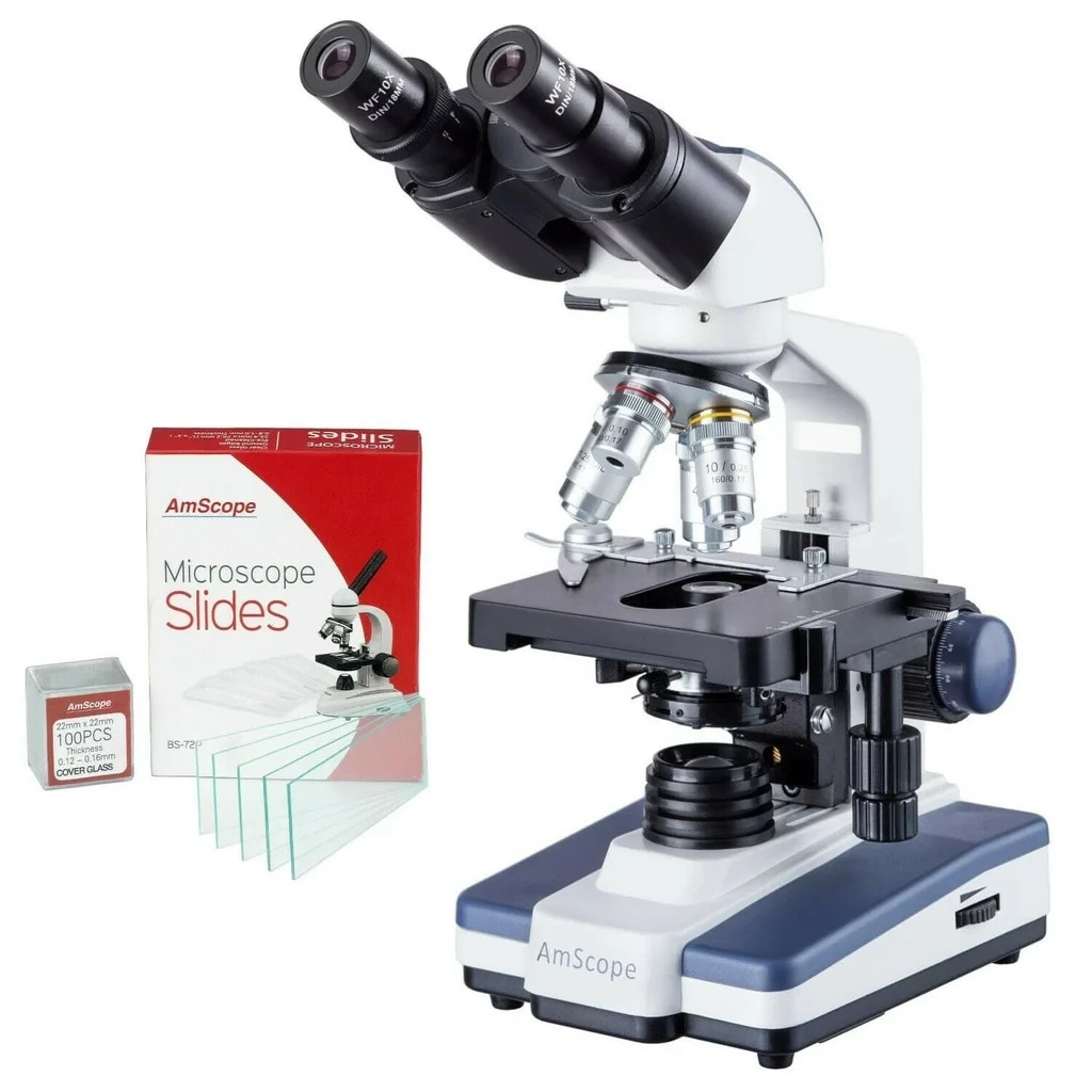 AmScope B120C 40x-2500x LED Lab Binocular Compound Microscope