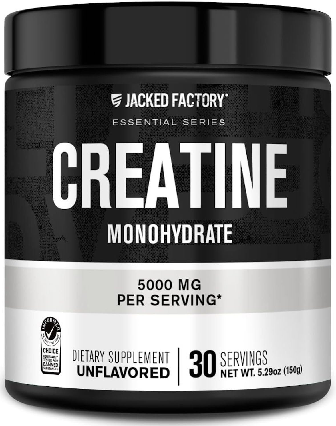 Jacked Factory Creatine Monohydrate Powder 150g - 5g Daily Creatine Supplement f