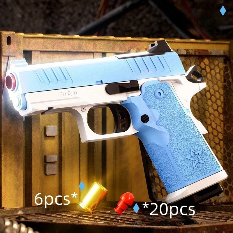 Continuous Fire Soft Bullet Toy Shell Ejecting Blaster Gift for Kids CS Play
