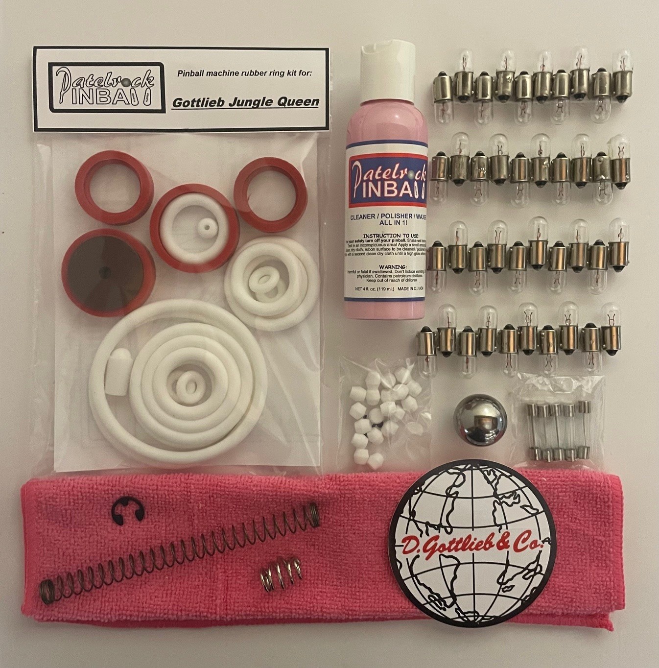 1977 Gottlieb Jungle Queen Pinball Machine Maintenance Tune Up Kit