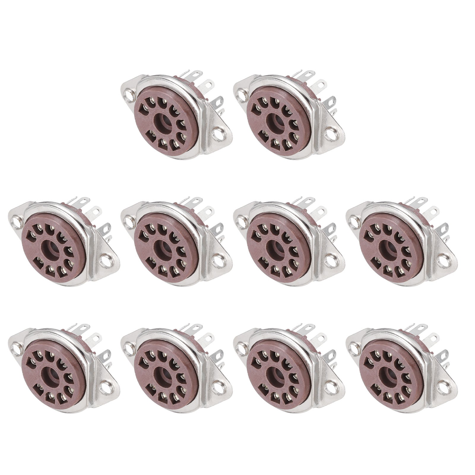 10 Pcs 9pin Tube Socket Bakelite Vacuum Tube Protect Tube Pin Socket Khaki