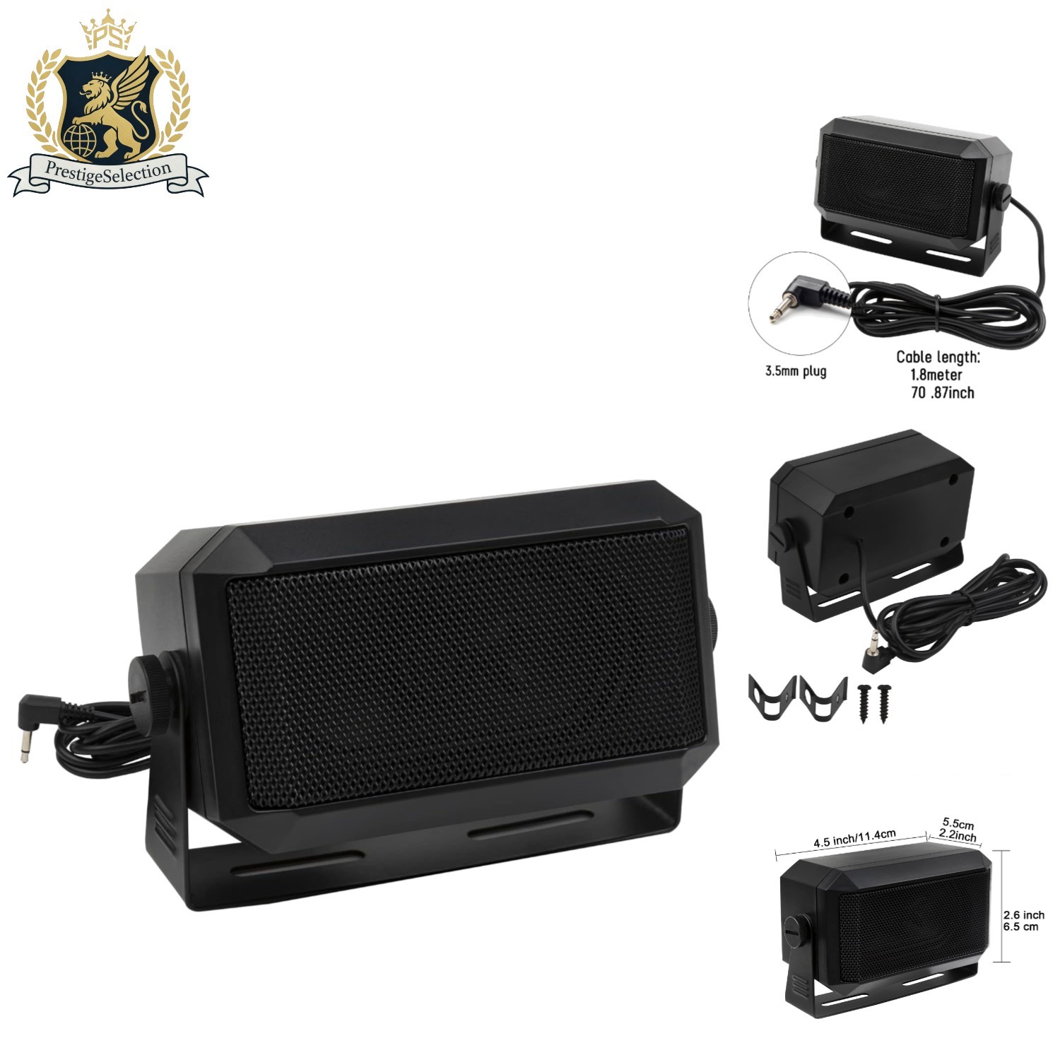 Compact 5W Communications Speaker for Amateur Radio - Touch Control, Black