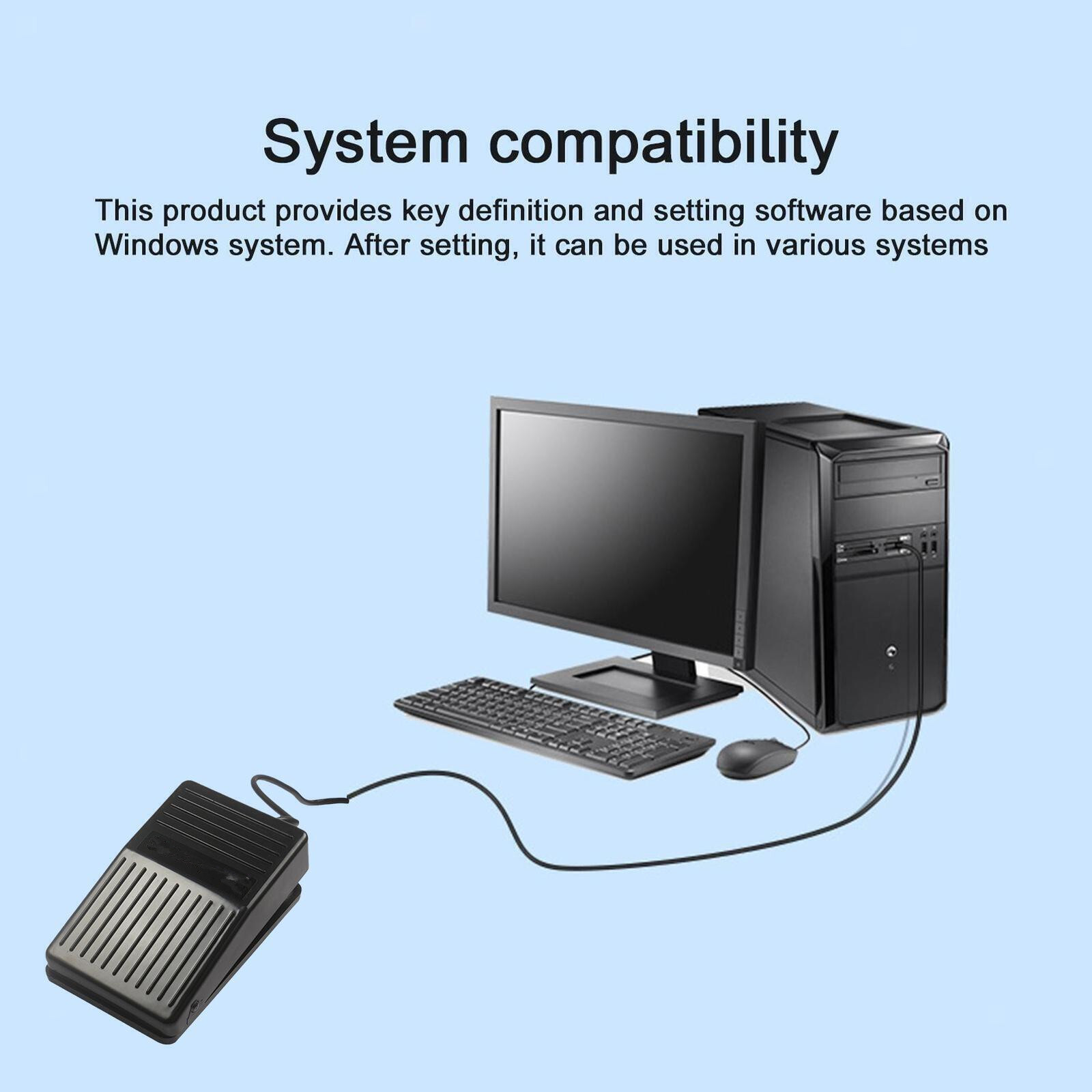 USB Foot Switch Pedal Control Pre-Program Key Mouse For Keyboard PC Computer p