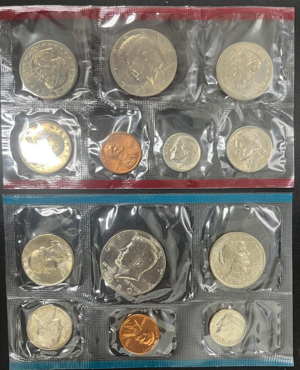1980 Uncirculated Coin Set U.S Mint no envelope
