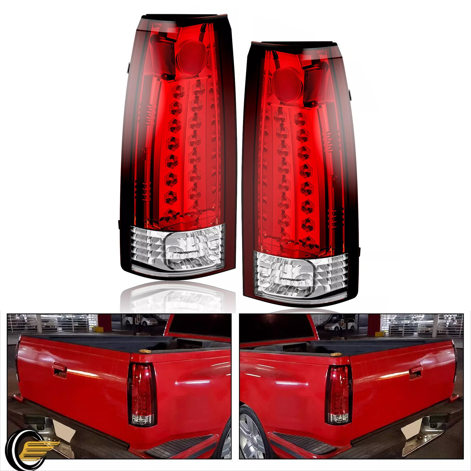 For 1988-1998 Chevy Silverado Suburban Tahoe C10 GMC C/K 1500 LED Tail Lights
