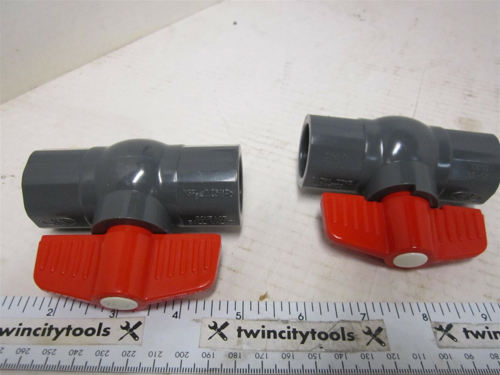 (2) Kent Sharp 25-3/4 DN20, Ball Valve, 1 Pc, 3/4 In, PVC, Socket 150 psi WOG