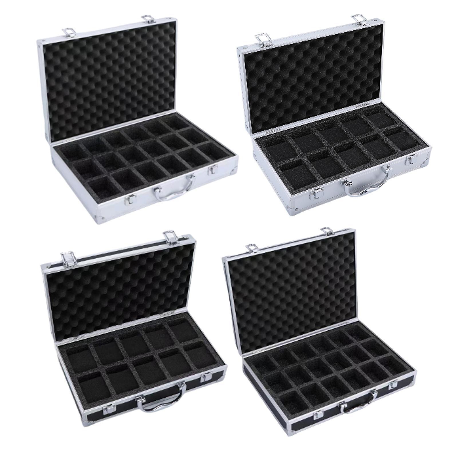 Watch Box Gift Shockproof with Handle Aluminum Alloy Display Storage Box