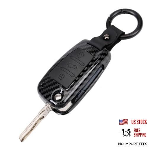 Carbon Fiber Pattern Key Fob Cover Case for Audi A3 Carbon Fiber Pattern-black
