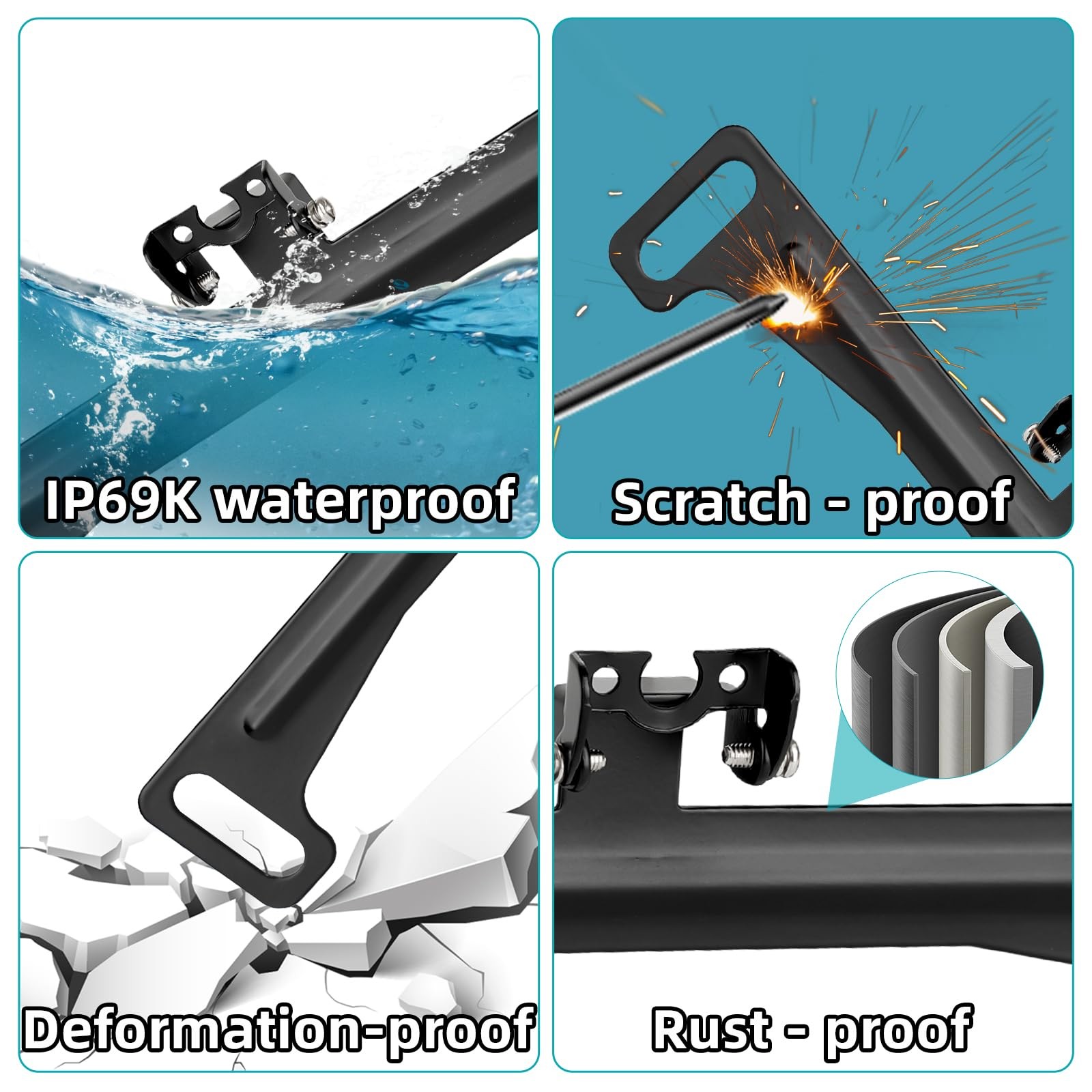 Universal（No Drilling Required） License Plate Camera Mount,Full Stainless...