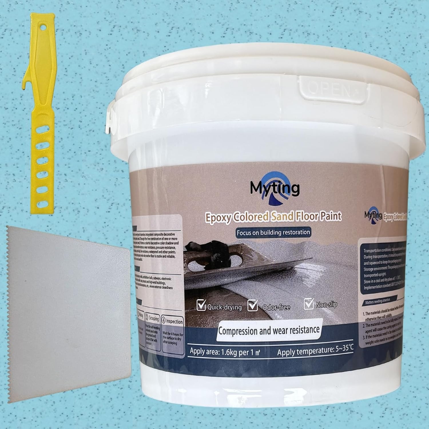 Epoxy Colored Sand Floor Paint, Epoxy Floor Paint High Gloss Marble Effect