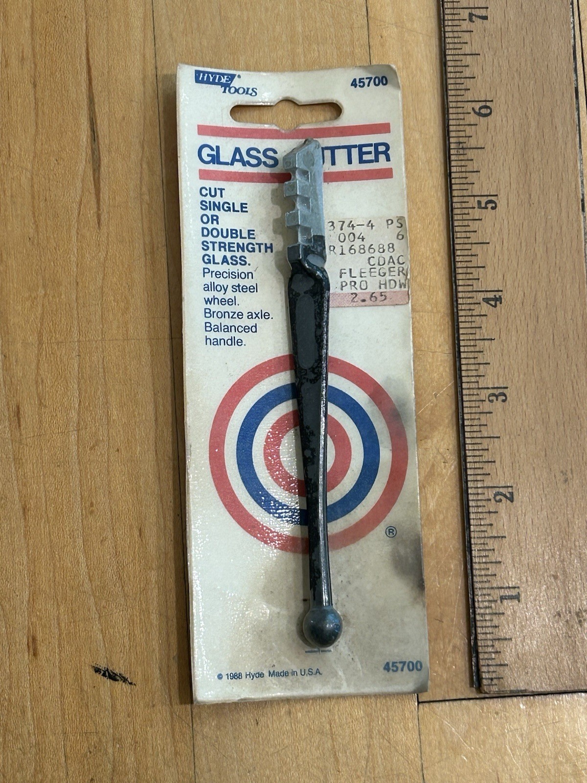 Hyde Tools Vintage Glass Cutter Breaker Scoring Tool No 45700 Made in USA NEW