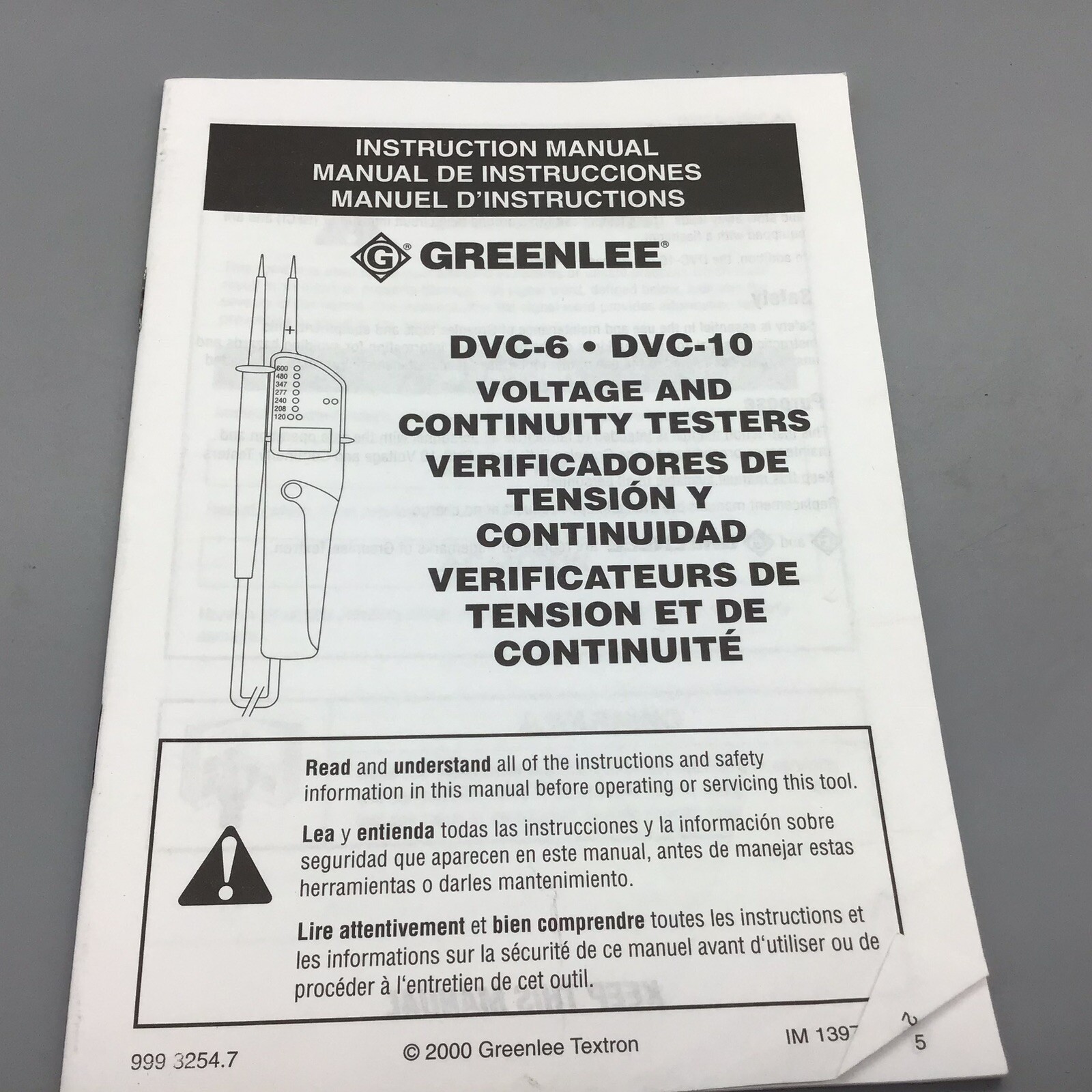 Vintage Greenlee Voltage And Continuity Users Manual
