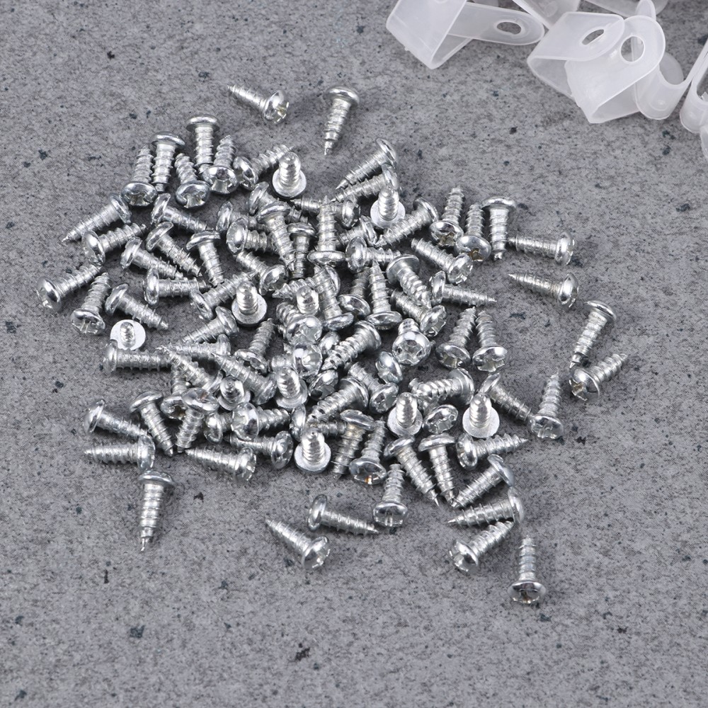 100 Pcs Nylon Plastic R-type Cable Clips Small Wire Clamp Holder