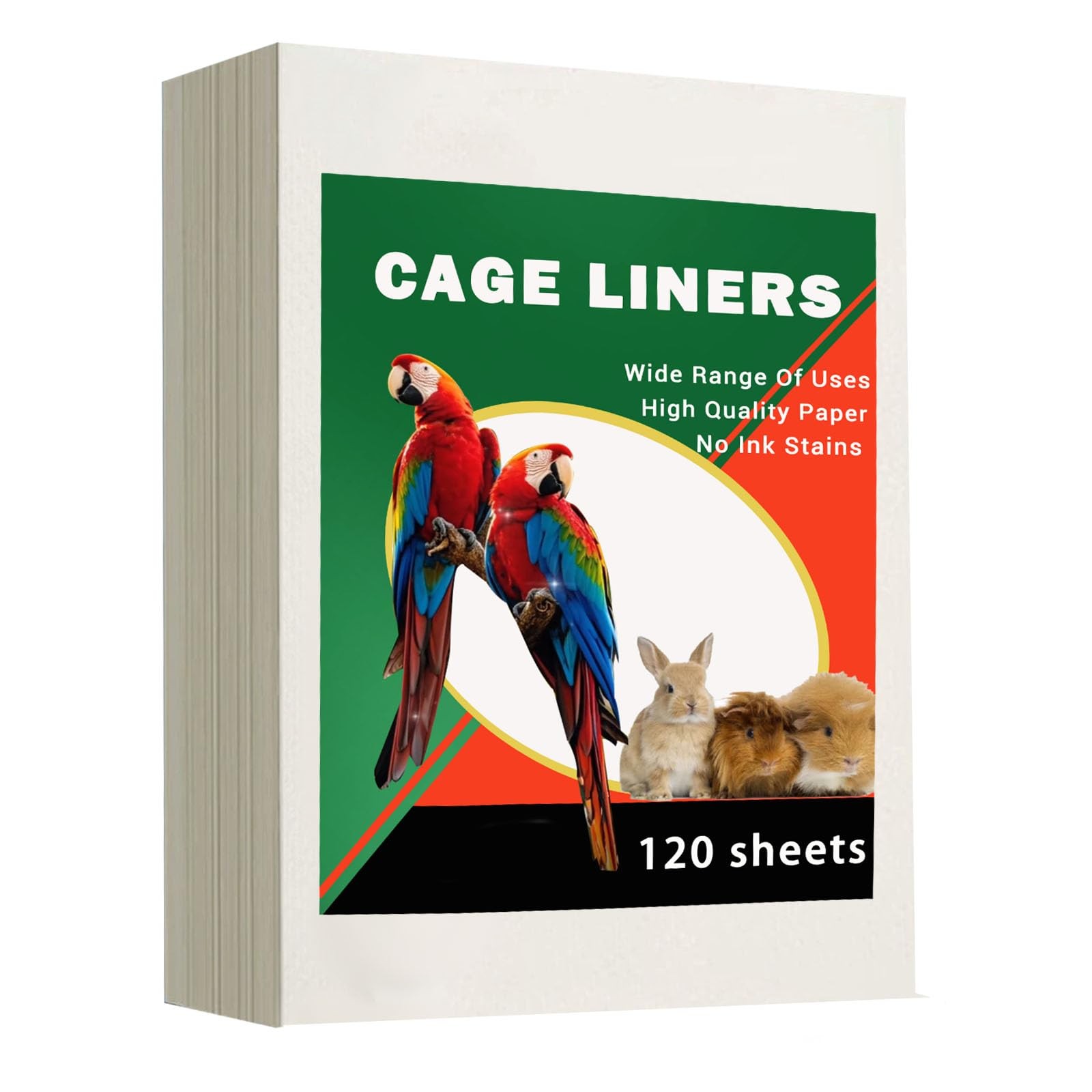 Ziqon 120 Pcs Bird Cage Liner Papers Big Size Cage Paper Liners Disposable Cage