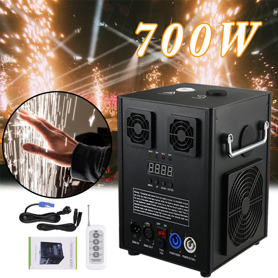 700W Large Cold Spark Firework Machine 6.6-9.8ft DJ Special Effect